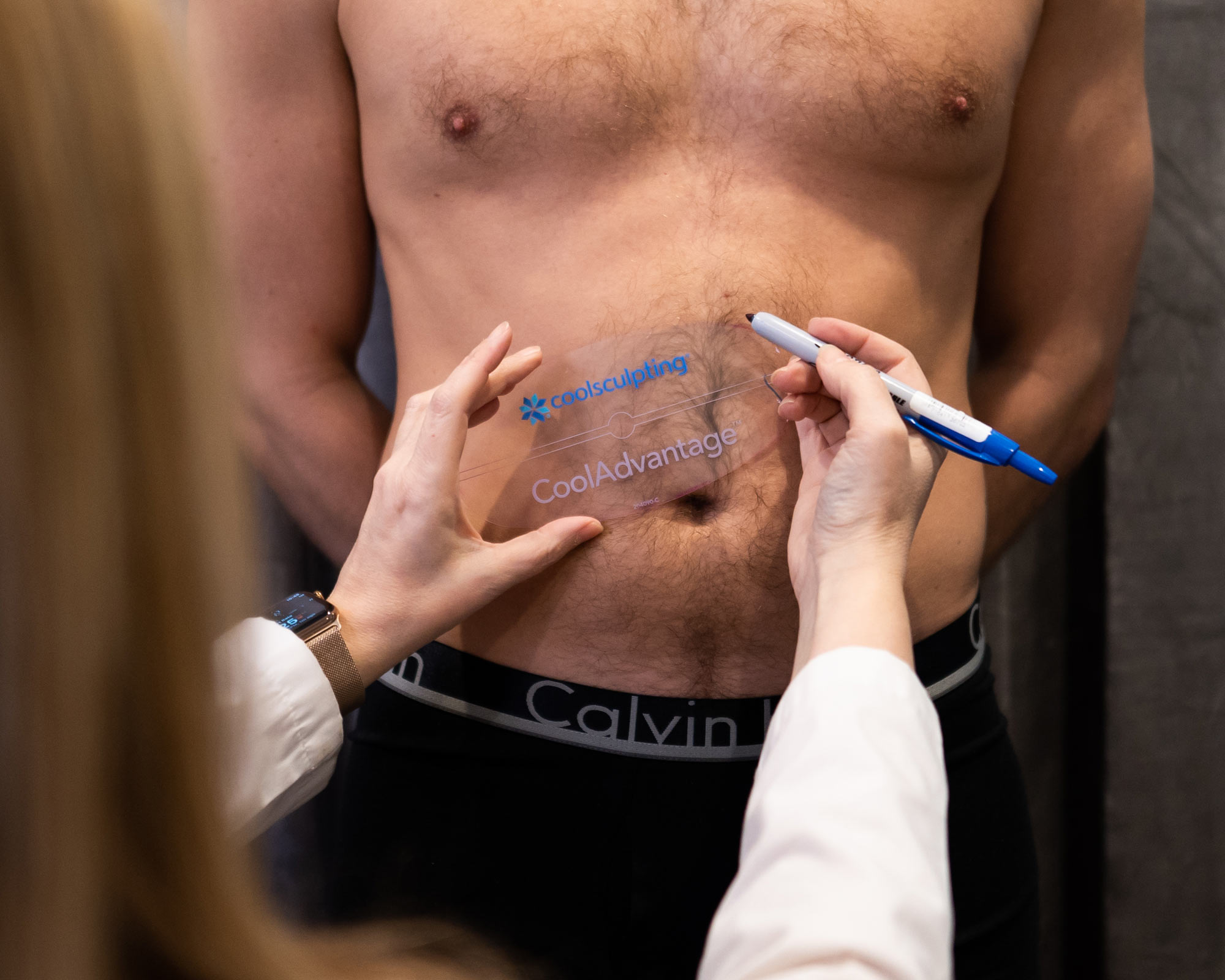 man preparing to do coolsculpting